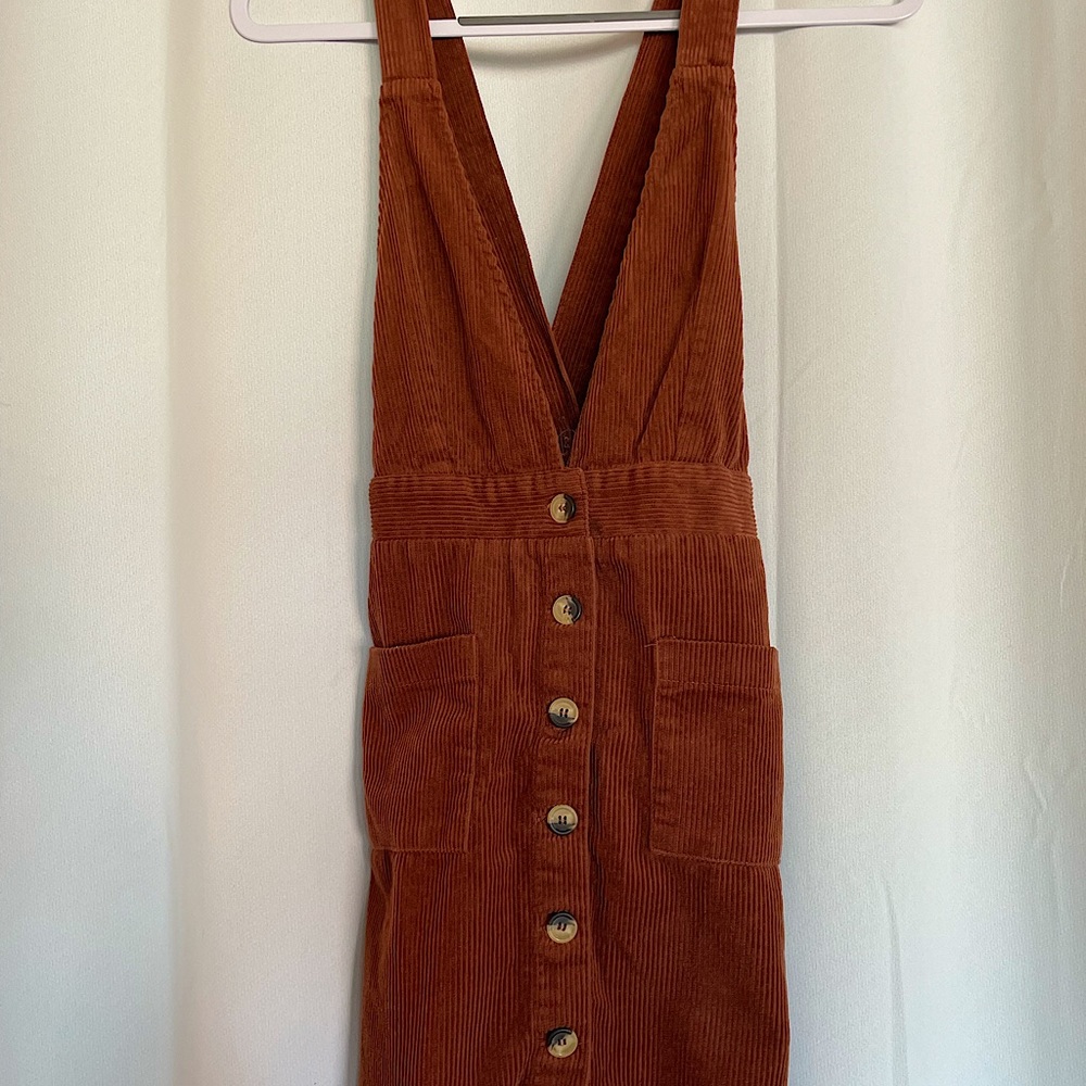 Brown corduroy button-down pinafore size 0/23